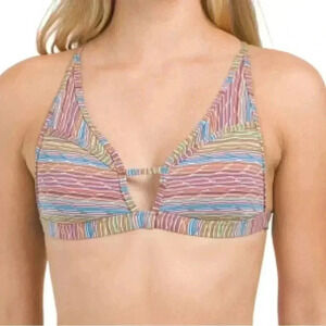 Becca By Rebecca Virtue Free Spirit Plunge Bikini Top Size Large NWT